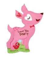Love you dearly Reh Folienballon 91cm 36"