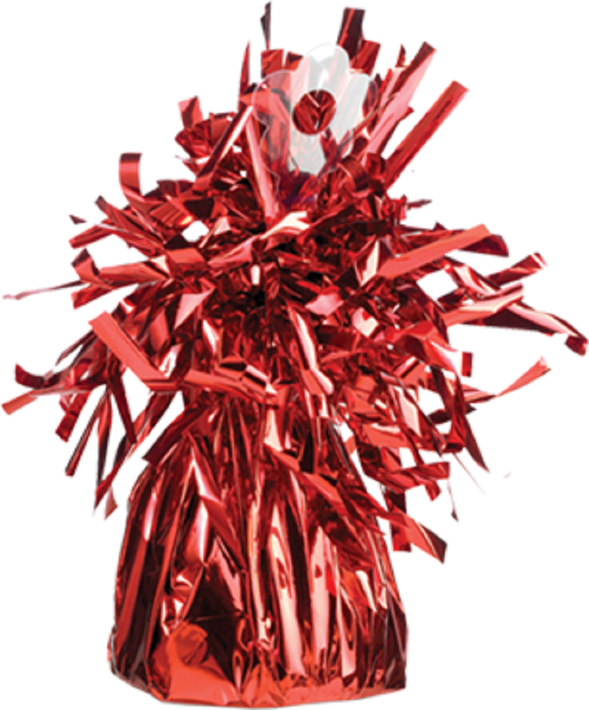 Luftballon Gewicht Fransenkegel Folie Red (Rot) 150g 62 mm