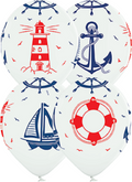 Marine Anker Schiff Leuchtturm Rettungsring 30cm 12" Latex Luftballons Belbal