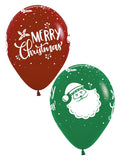Merry Christmas Happy Santa 30cm 12 Inch Latex Luftballons Sempertex