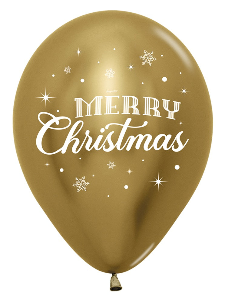 Merry Christmas Winter Reflex Assortment 30cm 12" Latex Luftballons Sempertex