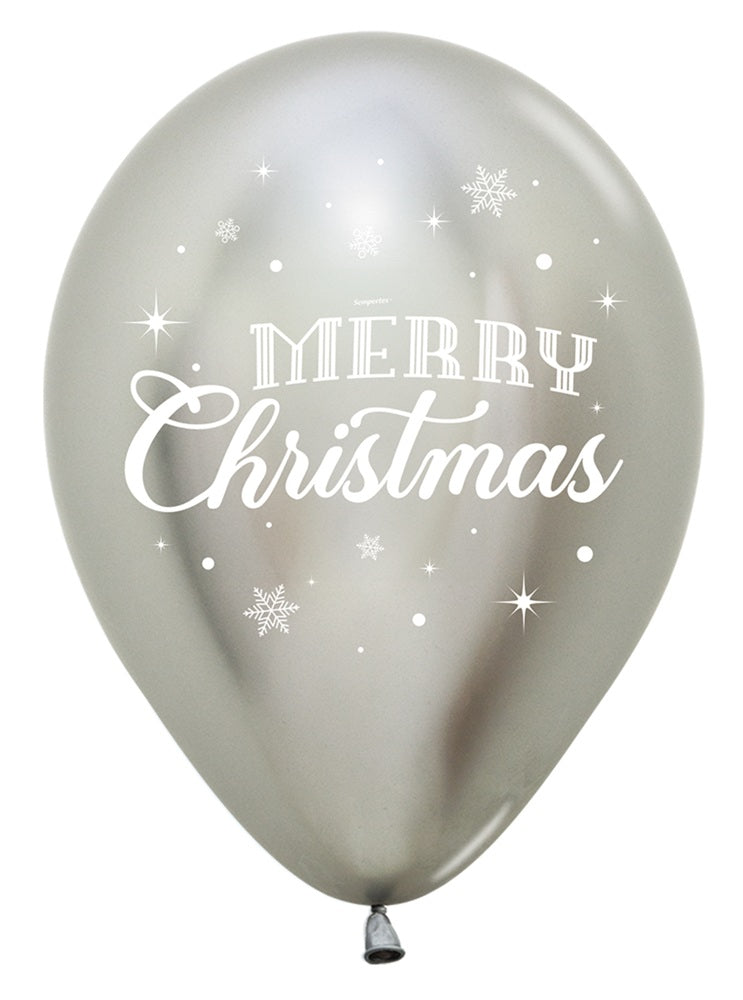 Merry Christmas Winter Reflex Assortment 30cm 12" Latex Luftballons Sempertex