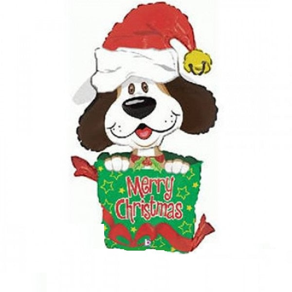 Merry Christmas Hund Folienballon 96cm 38"