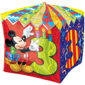 Mickey Maus 3. Geburtstag Cubez Würfel Folienballon - 38 x 38cm