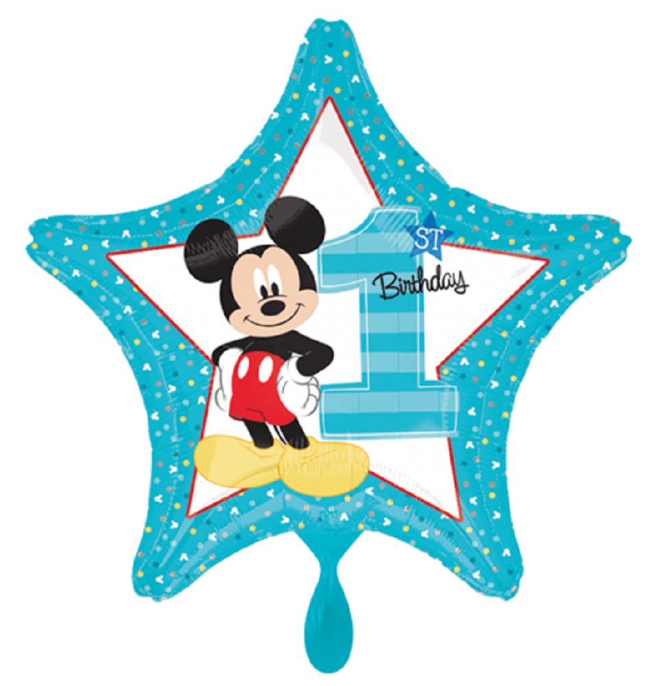 Mickey 1st Birthday Folienballon Stern 48cm 19 Inch