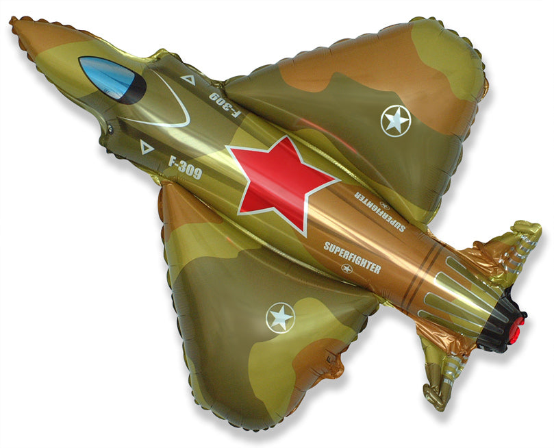 Military Superfighter Jet Plane Militär Düsenflugzeug camouflage Folienballon 99 x 96cm