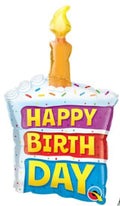 Mini Folienballon Birthday Rainbow Cake and Candle 36cm 14''