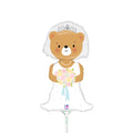 Mini Folienballon Bride Bear Braut als Bär 36cm 14''
