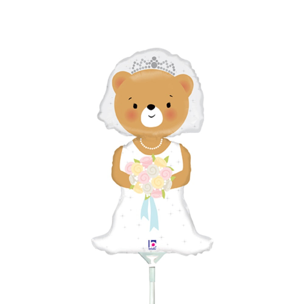 Mini Folienballon Bride Bear Braut als Bär 36cm 14''