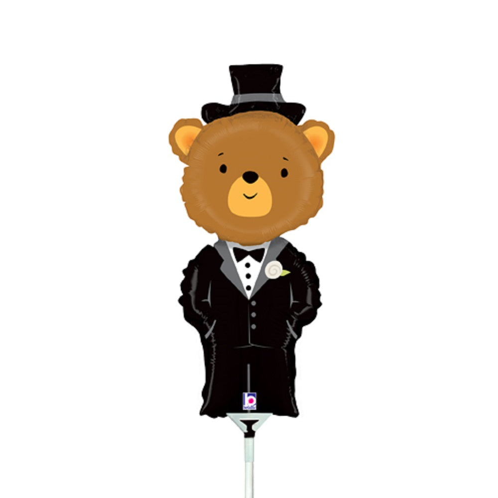 Mini Folienballon Groom Bear Bräutigam als Bär 36cm 14''