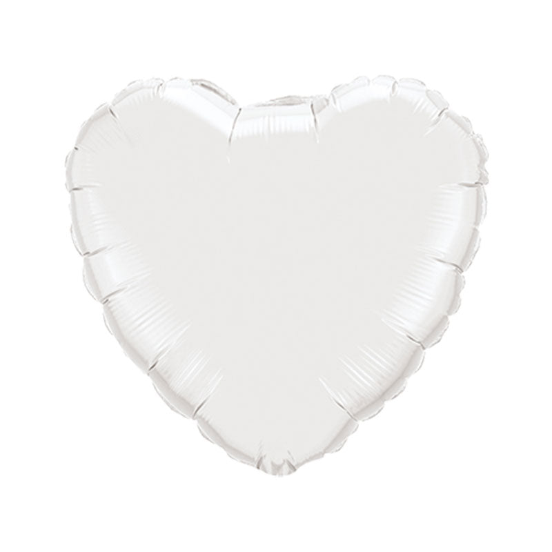 Mini Folienballon Herz Weiß (White) 10cm 4" Qualatex