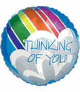 Mini Folienballon Thinking Of You Rainbow Cloud 10cm 4 Inch