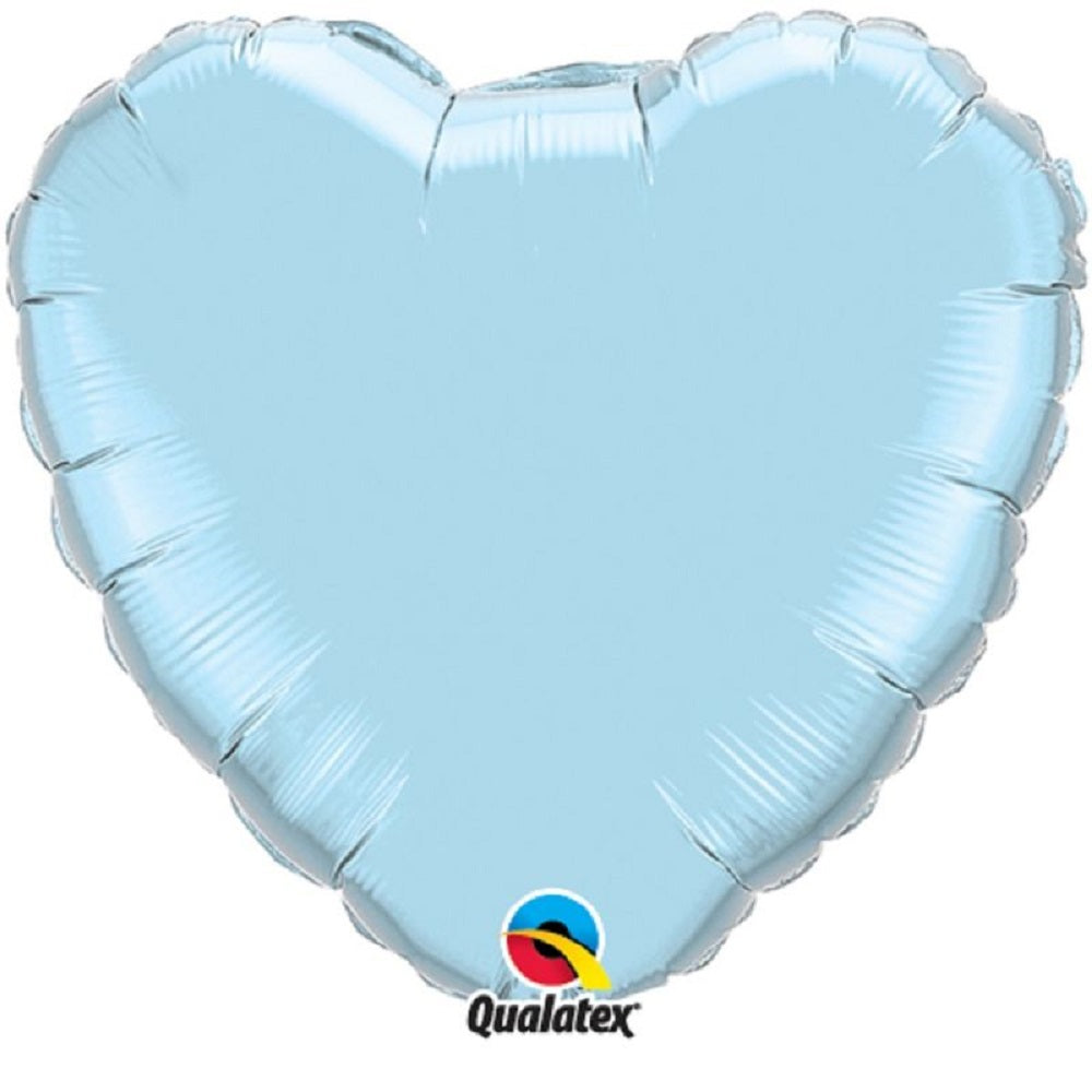Mini Folienballon Pearl Light Blue Heart 10cm 4 Inch 