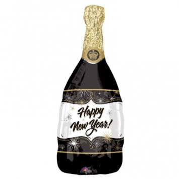 Mini Folienballon Happy New Year Sektflasche 35cm 14"