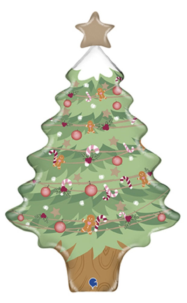 Mini Folienballon Weihnachtsbaum 36cm 14"