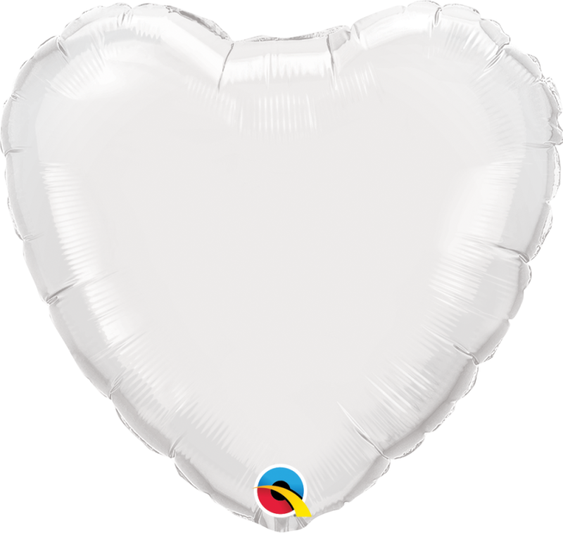 Mini Folienballon White Heart (Weiß) 23cm 9''