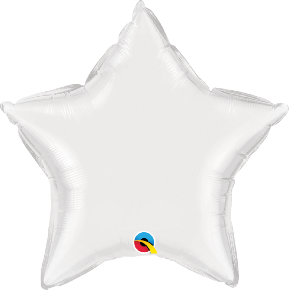 Mini Folienballon White Stern 10cm 4 Inch Star Weiß