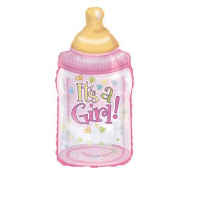 Mini Folienballon Babyflasche It`s a girl 35cm 14"