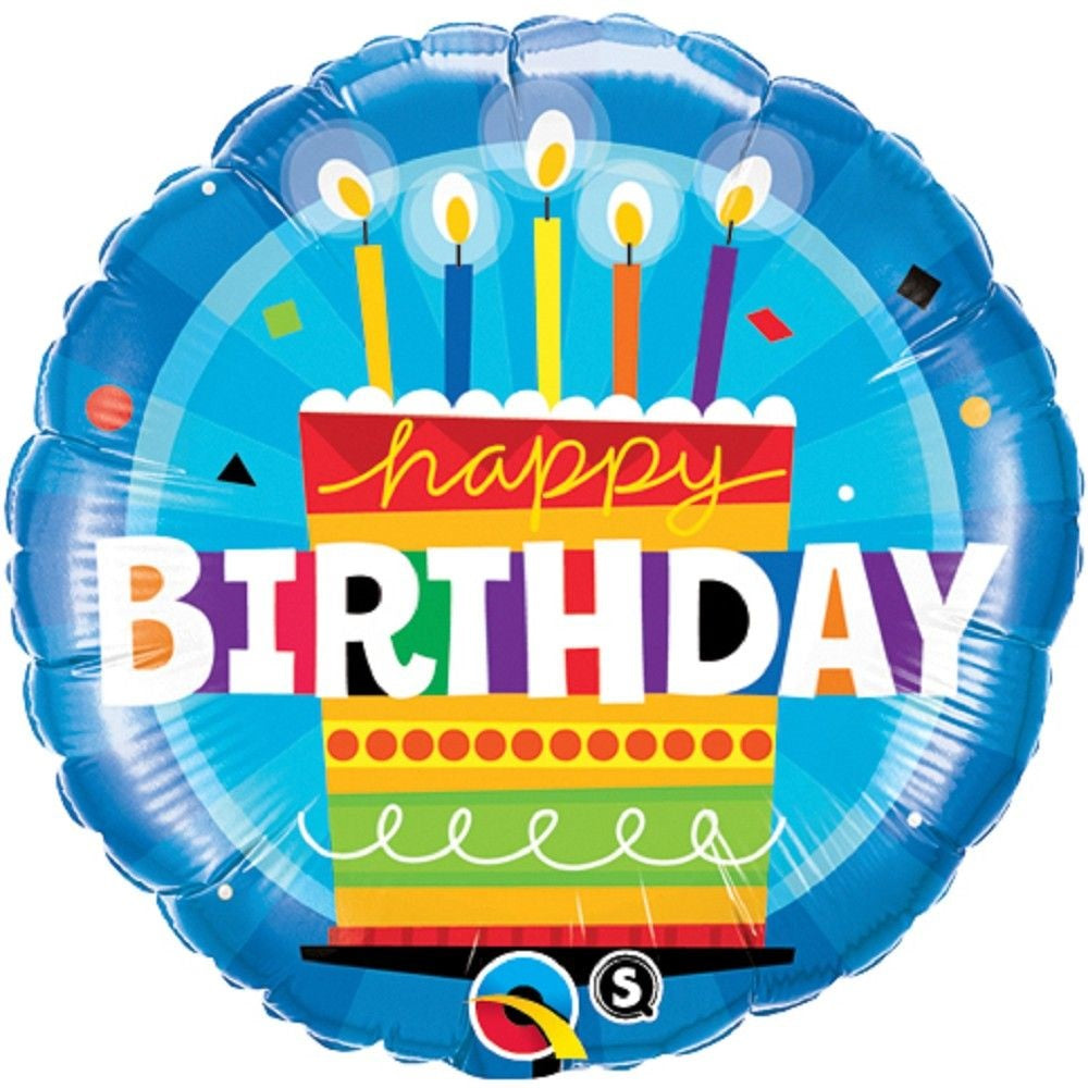 Mini Folienballon Birthday Cake Blue 23cm 9''
