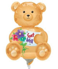 Mini Folienballon Get Well Bär 35cm 14"