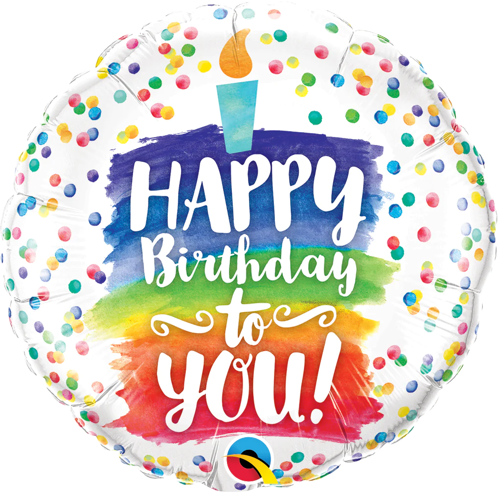 Mini Folienballon Happy Birthday To You Rainbow Cake 23cm 9''