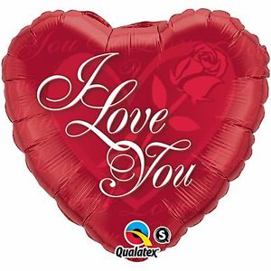 Mini Folienballon I Love you Herz mit Rose 22,5cm 9"