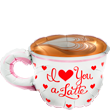 Mini Folienballon I love you Latte Macchiato 36cm 14"