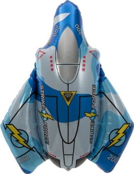 Mini Folienballon Kampfflugzeug Jet 36cm 14"