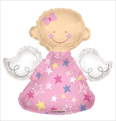 Mini Folienballon rosa Engel Girl Folienballon 35cm 14"