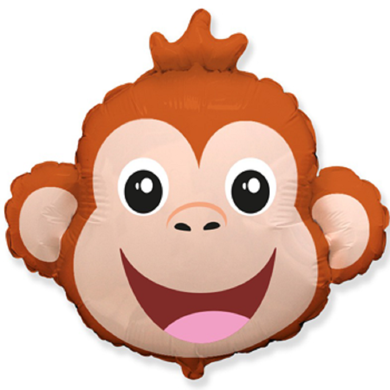 Affenkopf Head Monkey Folienballon 60 x 77 cm
