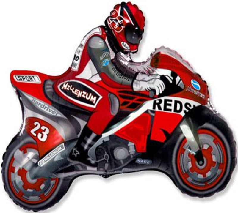 Motorbike Motorrad rot Folienballon 66 x 84cm