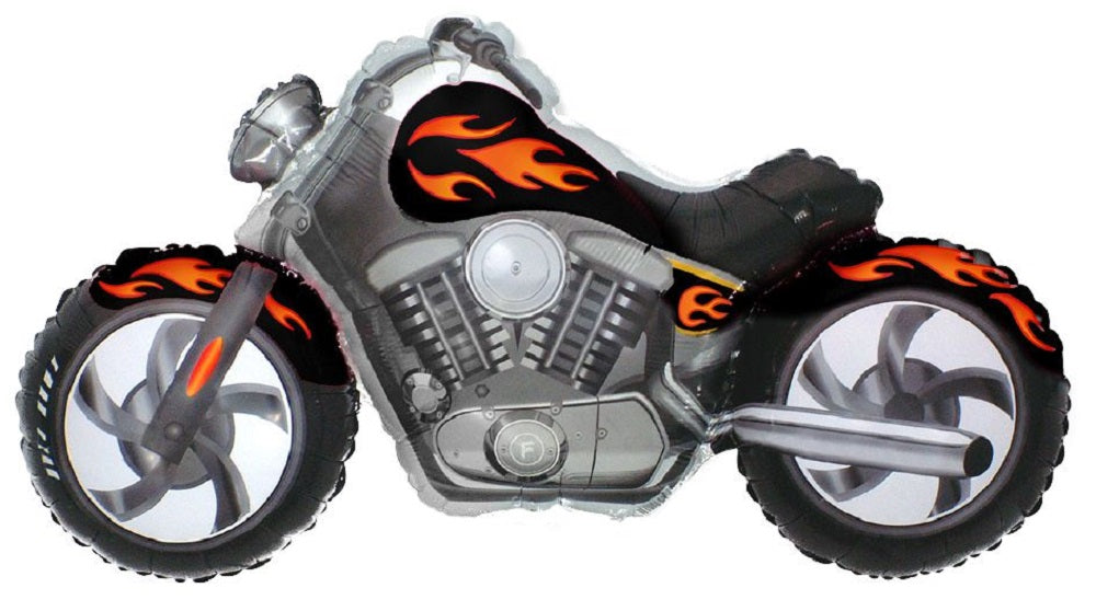 Motorrad Custom Bike Schwarz Folienballon 115 x 57cm