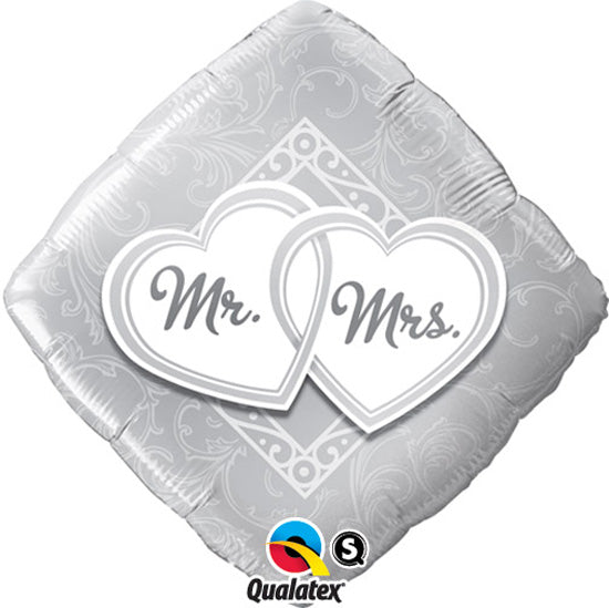 Mr. & Mrs. quadratischer Folienballon - 45cm 18"
