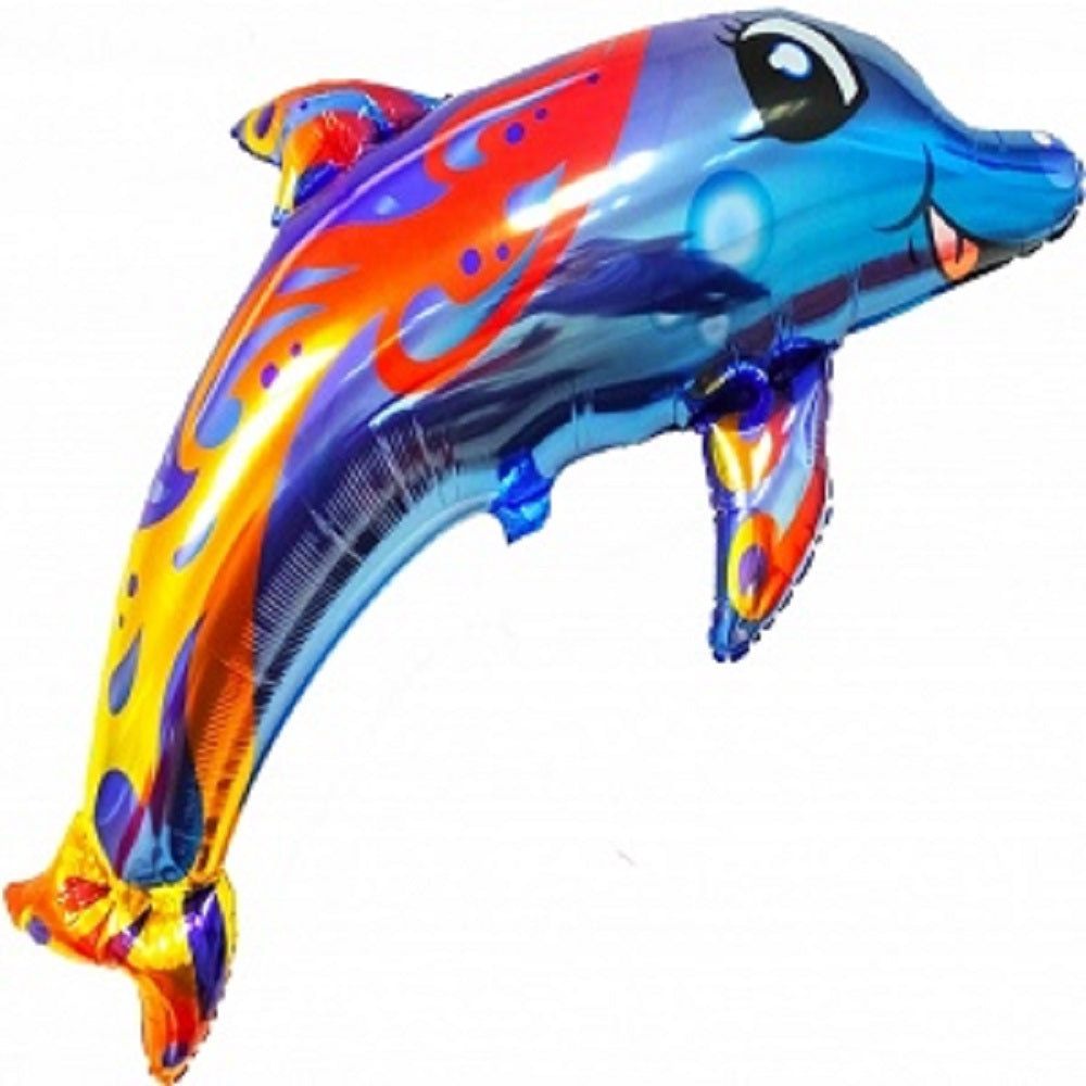 Multicolor Dolphin/Delfin Fish Folienballon 36in/91cm
