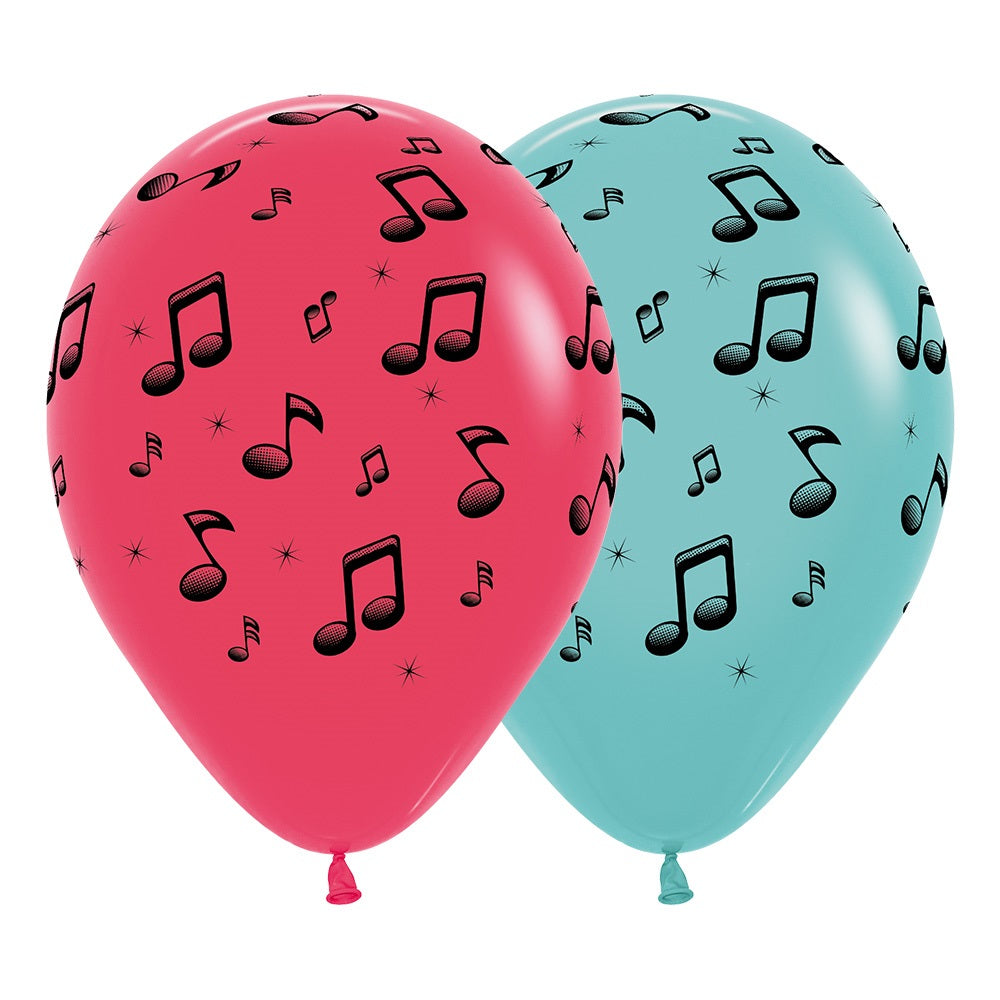 Music Notes Noten Assortment 30cm 12" Latex Luftballons Sempertex