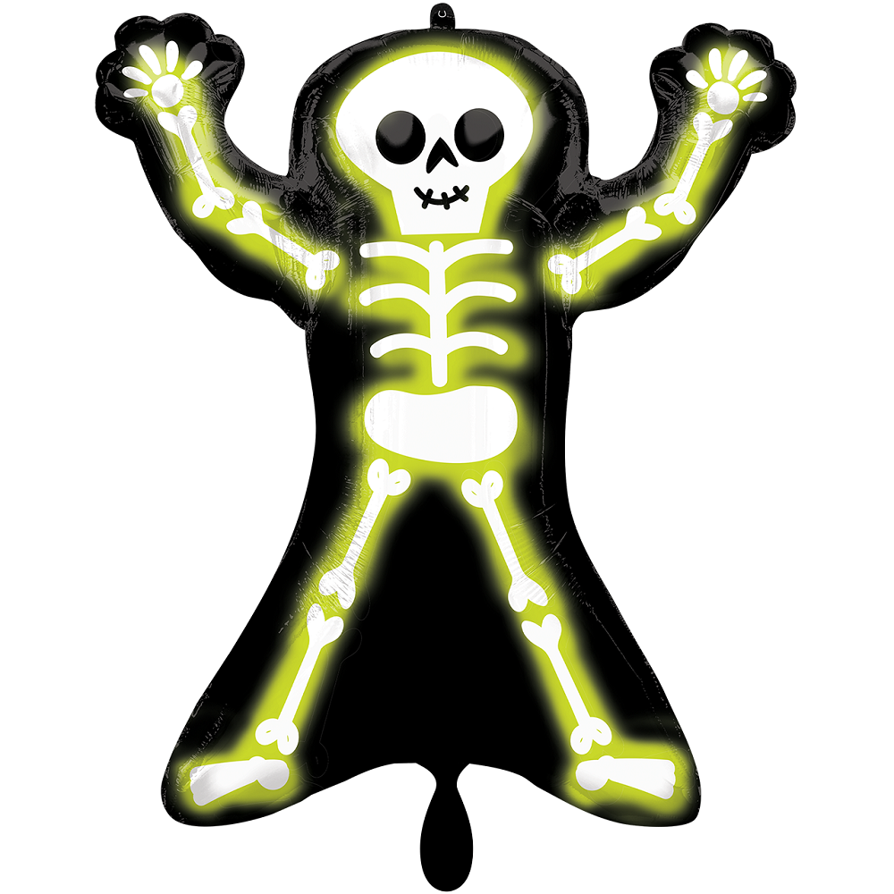 Neon Skelly Skelett Folienballon - 76cm 30''