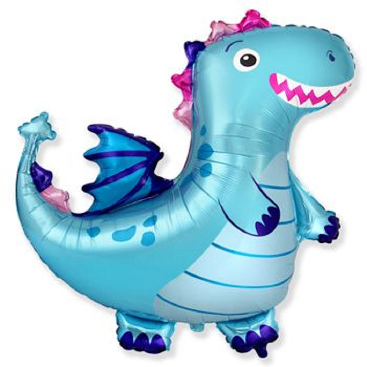 Niedlicher Baby Drache Blau Folienballon