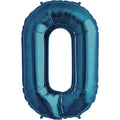 North Star Folienballon Zahl 0 (Blau/Blue) - 86cm