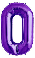 North Star Folienballon Zahl 0 (Lila/Purple) - 86cm