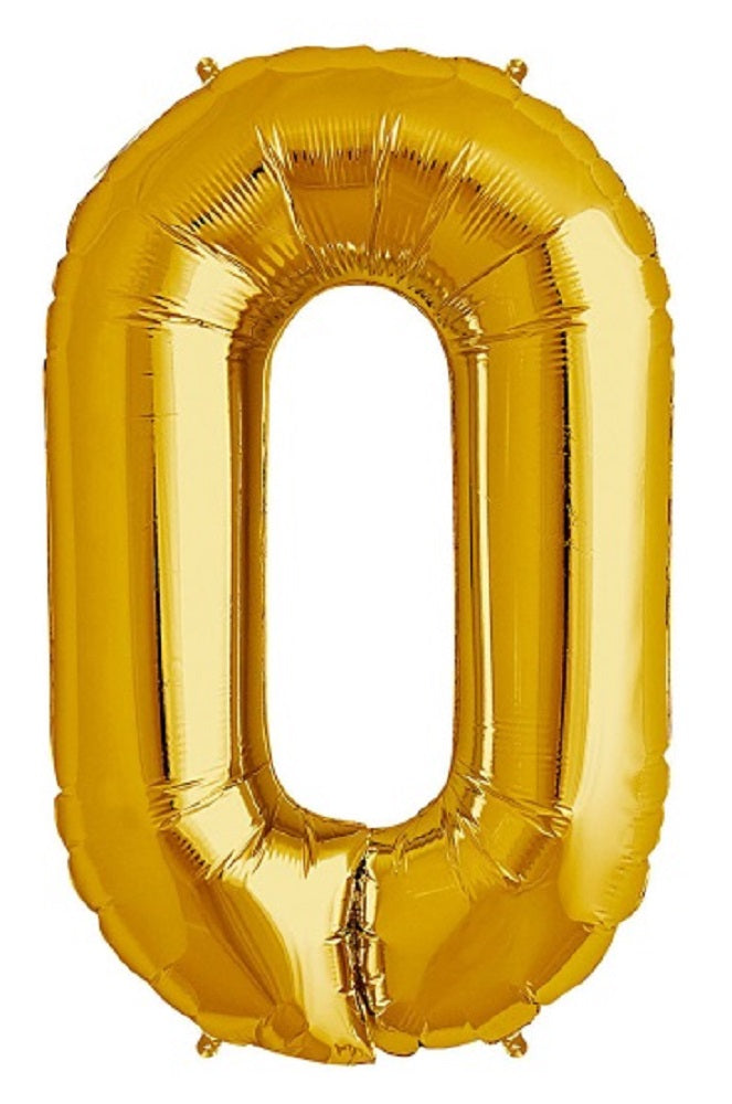 North Star Folienballon Zahl 0 (gold) - 86cm