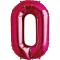 North Star Folienballon Zahl 0 (magenta) - 86cm