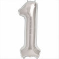North Star Folienballon Zahl 1 (silber) - 86cm
