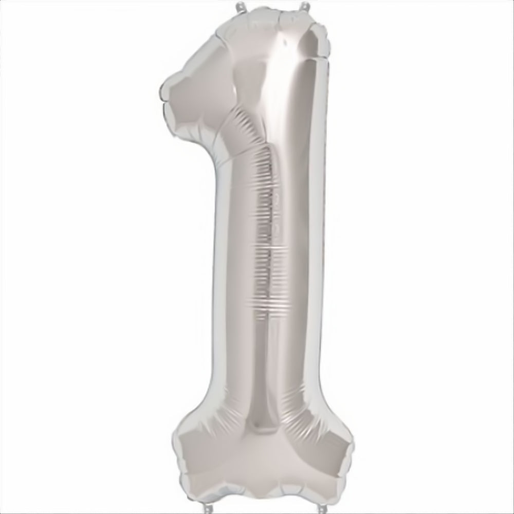 North Star Folienballon Zahl 1 (silber) - 86cm