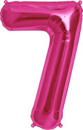 North Star Folienballon Zahl 7 (magenta) - 86cm