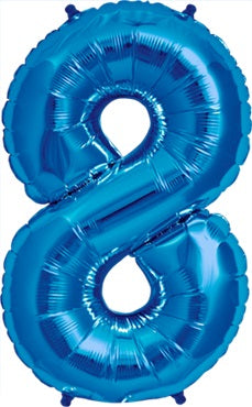 North Star Folienballon Zahl 8 (blau) - 86cm