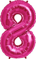 North Star Folienballon Zahl 8 (magenta) - 86cm