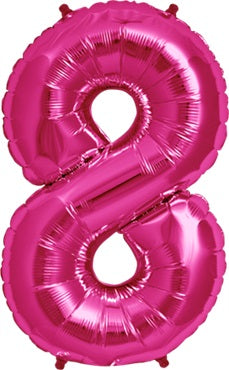North Star Folienballon Zahl 8 (magenta) - 86cm