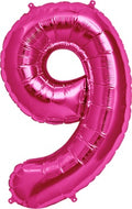 North Star Folienballon Zahl 9 (magenta) - 86cm