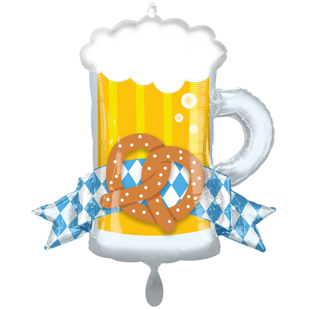 Oktoberfest Bierkrug Brezel Folienballon - 66cm 26''