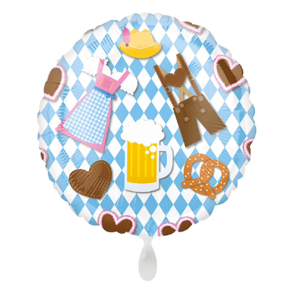 Oktoberfest Bierkrüge Brezel Trachten Folienballon 43cm 17''